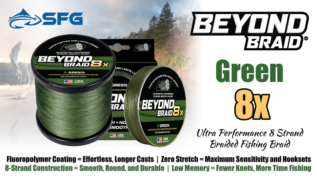 Unlock Longer Casts with Beyond Braid Green 8X Line