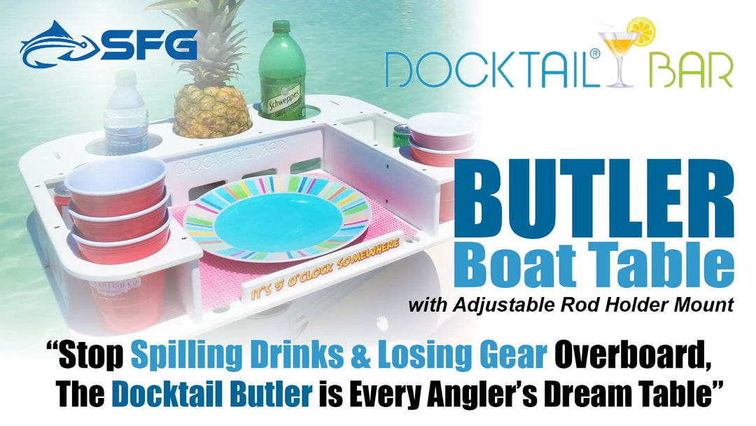 Boat Table w/ Rod Holder – Organize Gear & Drinks Easily