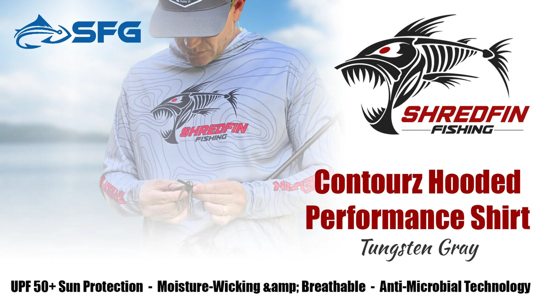Top Fishing Shirt: ShredFin Contourz in Tungsten Gray