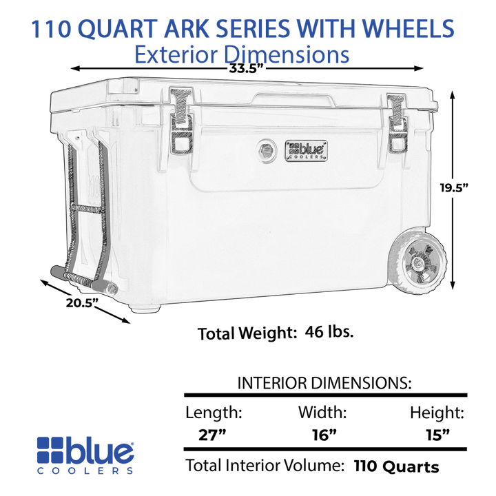 110 Quart Ark Series Roto-Molded Wheeled Cooler