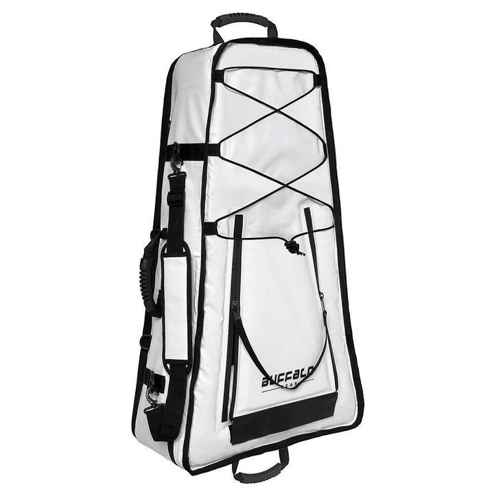 Buffalo Gear 36-inch kayak fish cooler bag with shoulder strap, insulated fish storage and durable carrying handle.