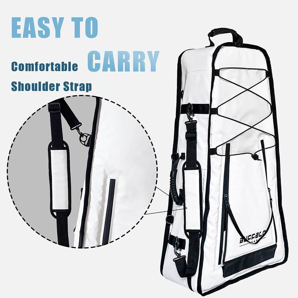 Buffalo Gear 36-inch kayak fish cooler bag with shoulder strap, insulated fish storage bag for outdoor fishing trips.