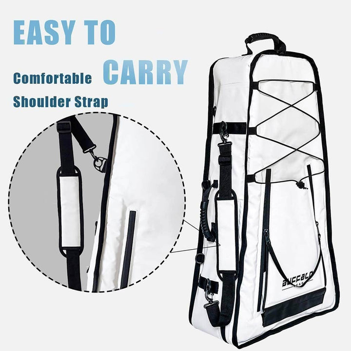 Buffalo Gear 36-inch kayak fish cooler bag with shoulder strap, insulated fish storage bag for outdoor fishing trips.