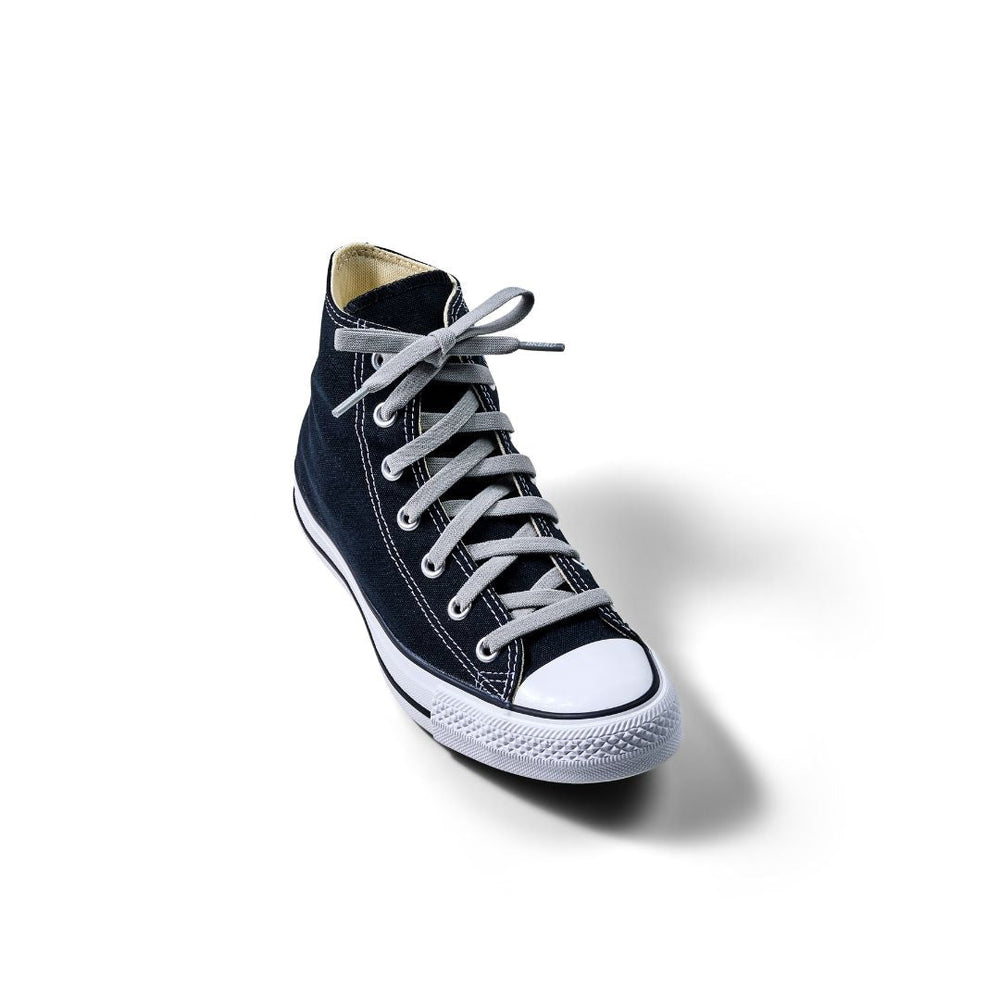 Gray elastic shoelace by Bread, Vulture Gray color, stretchy and durable for comfortable shoe fitting.
