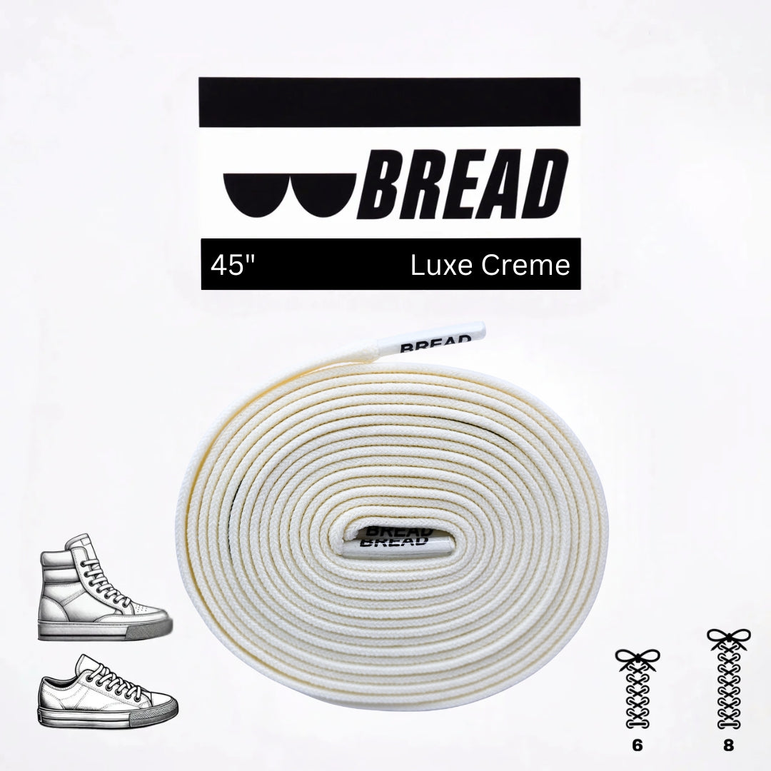 Elastic shoelace by Bread Luxe Creme with durable, flexible design for comfortable, secure fit on casual and athletic shoes.