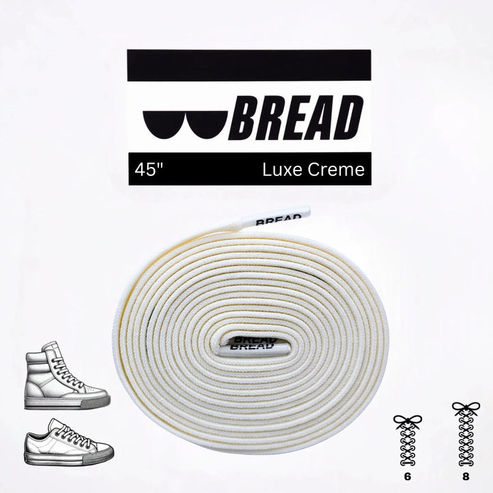 Elastic shoelace by Bread Luxe Creme with durable, flexible design for comfortable, secure fit on casual and athletic shoes.