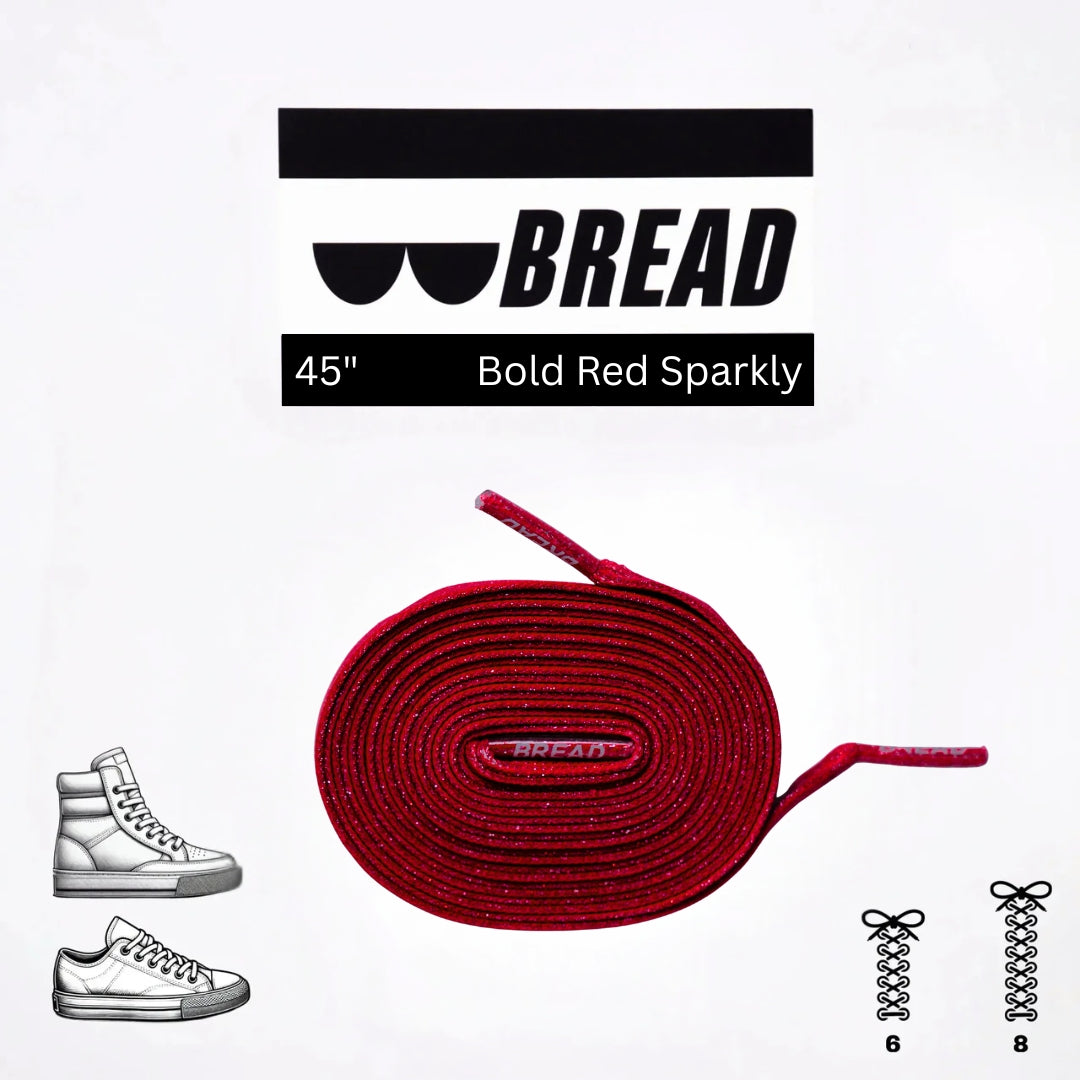 Bright red Bread elastic shoelace with a flexible design, suitable for easy and secure shoe fastening.