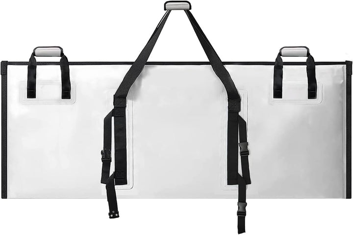 Buffalo Gear 60x24-inch fish cooler bag with durable YKK zipper, designed for keeping fish fresh during outdoor fishing trips.