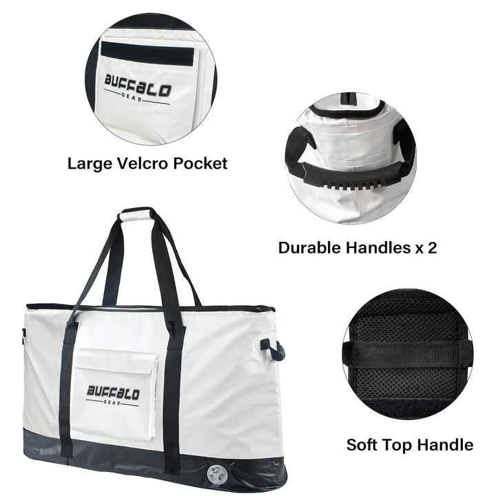 105QT Fish Cooler Bag with YKK Zipper, Flat Bottom