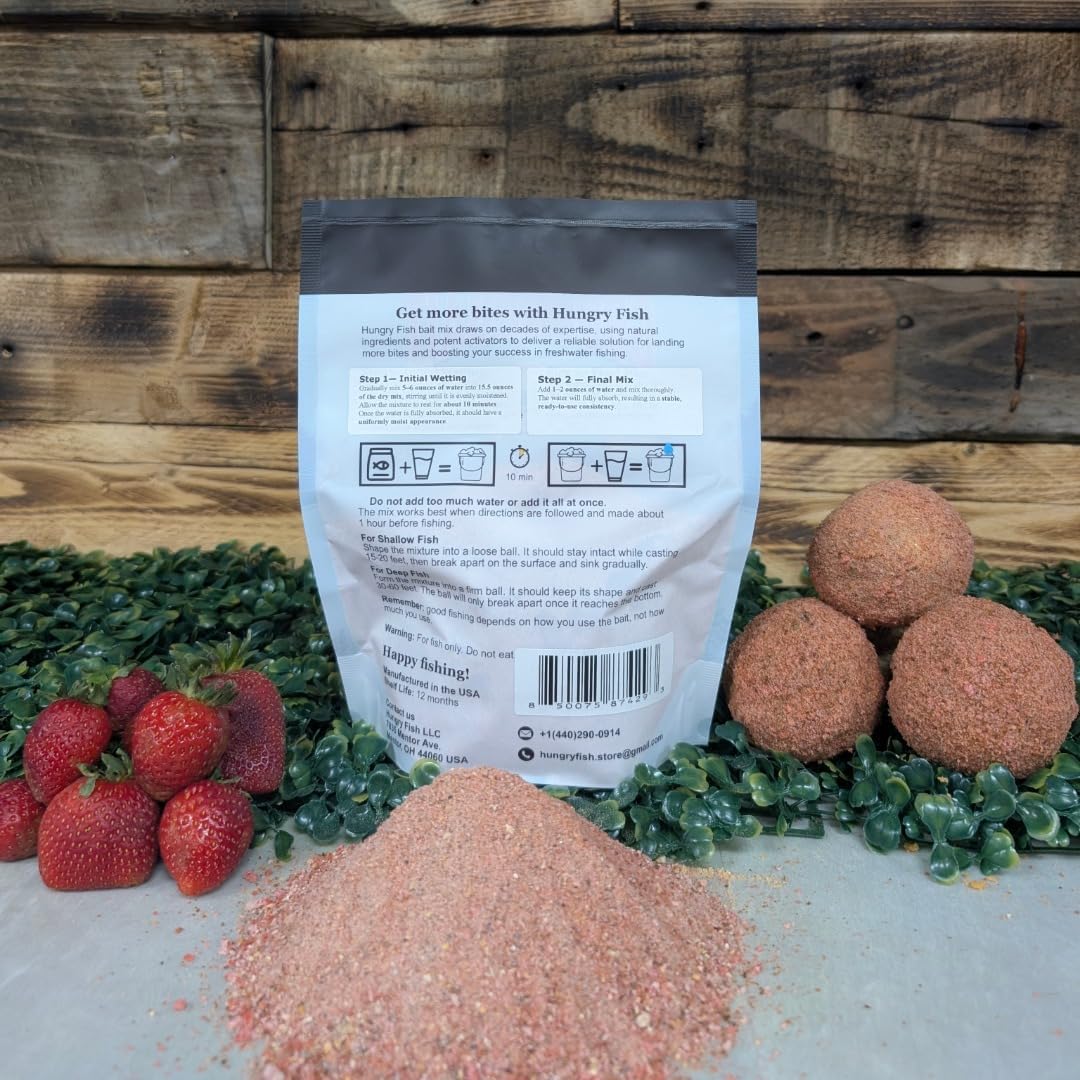 HungryFish GroundBait Mix - (Strawberry) 15.9oz