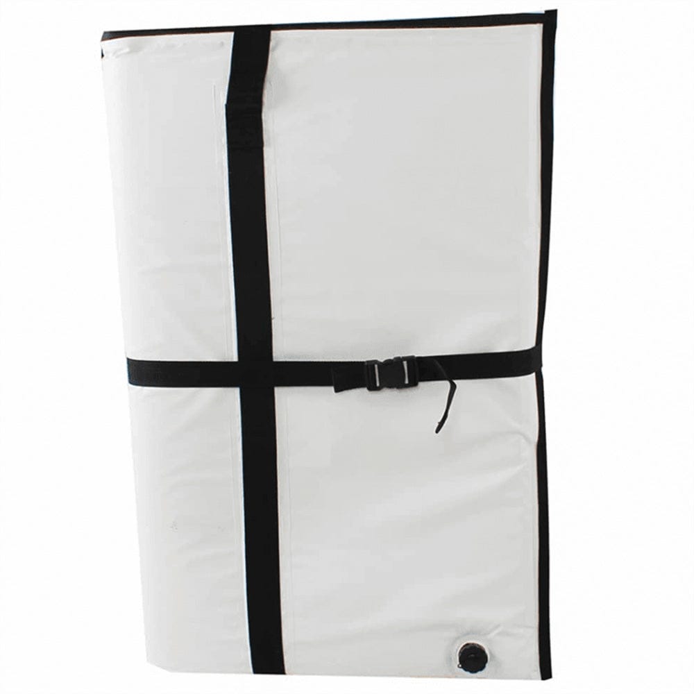 Buffalo Gear fish cooler bag measuring 80x40 inches with a sturdy YKK zipper for keeping fish fresh during outings.