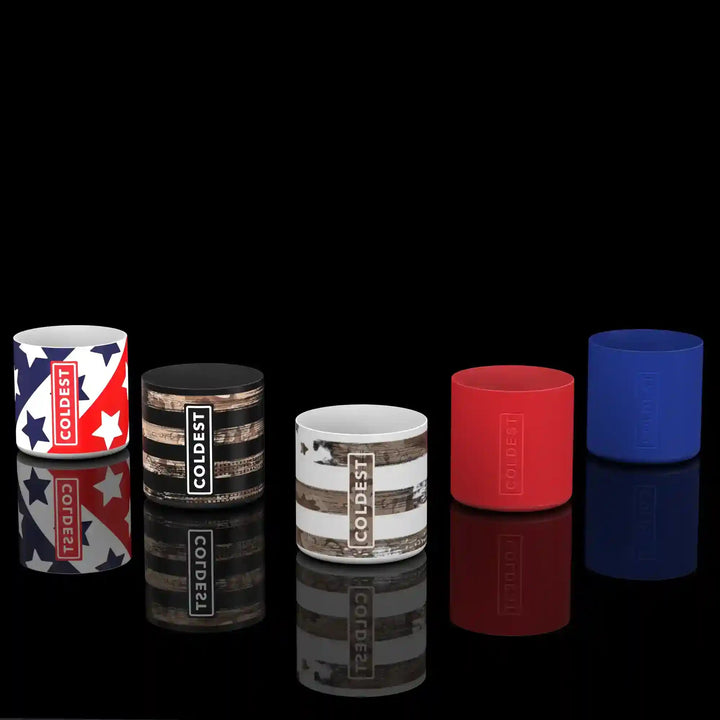 Set of five Coldest brand accessory boots, displayed in a neat arrangement, ideal for cold weather protection.