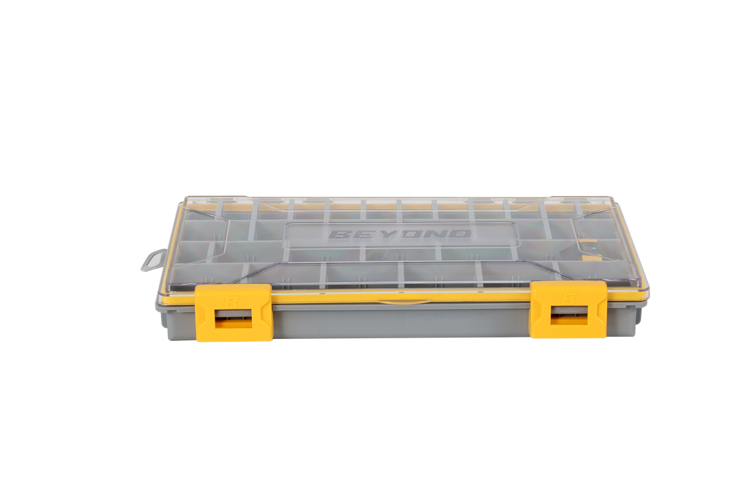 Beyond Fishing DryLock Waterproof Tackle Box, Watertight 3600 & 3700 Tackle Trays with Dual-Latch Seal, Adjustable Removable Dividers & Anti-Rust Desiccant, Lure & Terminal Tackle Organizer
