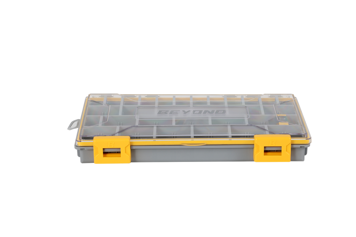 Beyond Fishing DryLock Waterproof Tackle Box, Watertight 3600 & 3700 Tackle Trays with Dual-Latch Seal, Adjustable Removable Dividers & Anti-Rust Desiccant, Lure & Terminal Tackle Organizer