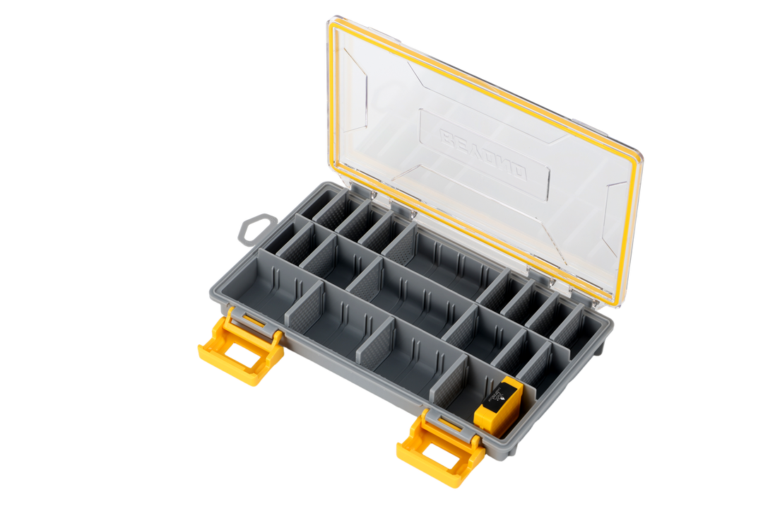 Beyond Fishing DryLock Waterproof Tackle Box, Watertight 3600 & 3700 Tackle Trays with Dual-Latch Seal, Adjustable Removable Dividers & Anti-Rust Desiccant, Lure & Terminal Tackle Organizer