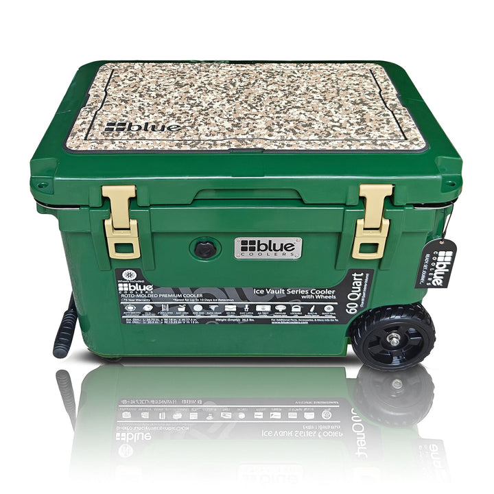 60-Quart Ice Vault Cooler – Limited Edition Green w/ Camo Topper