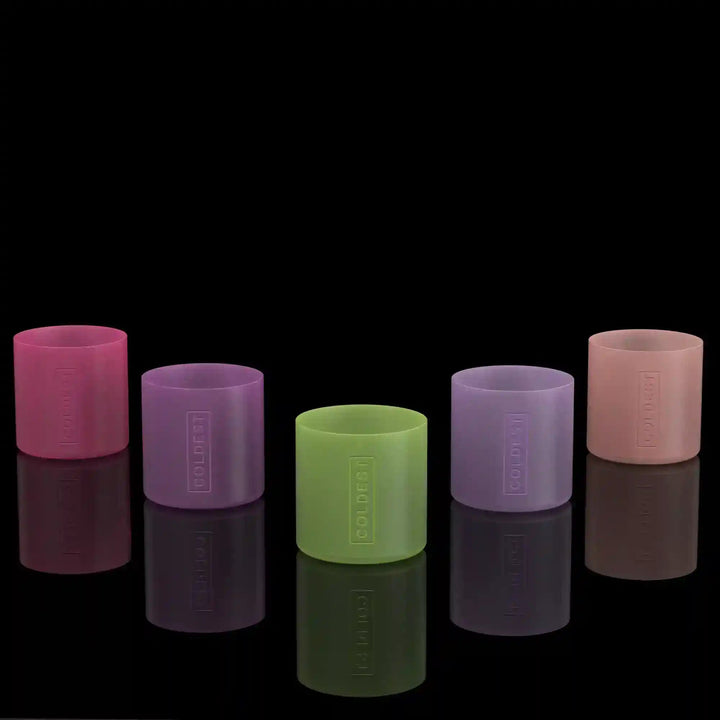 Coldest Boots accessory pack with five glow-in-the-dark boots in vibrant colors, showcasing flexible rubber material and stylish design.