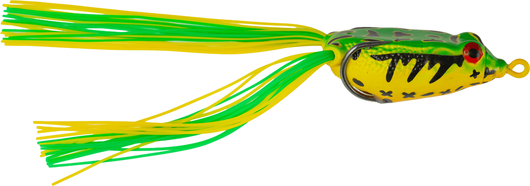 G-Ratt Baits Con Frog fishing lure resembling a tree frog, designed for freshwater fishing, with detailed green and brown coloration.