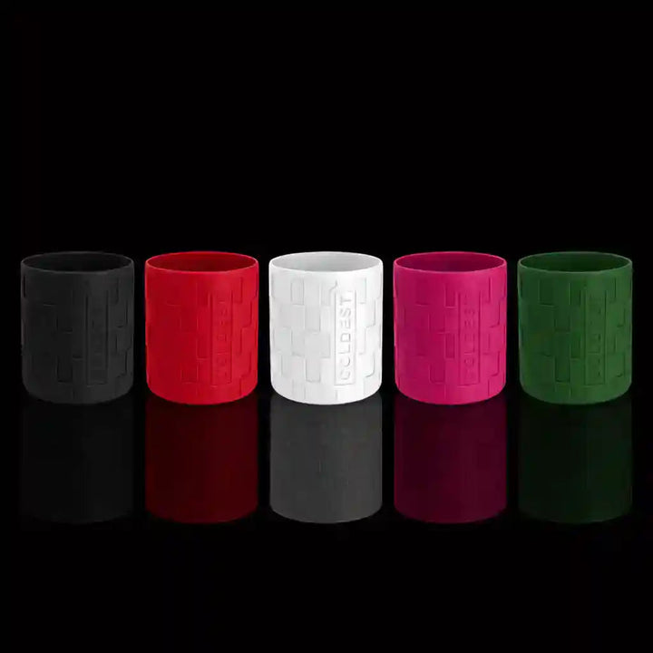 Set of five Coldest brand accessory boots, displayed in a row, made of durable material for cold weather protection.