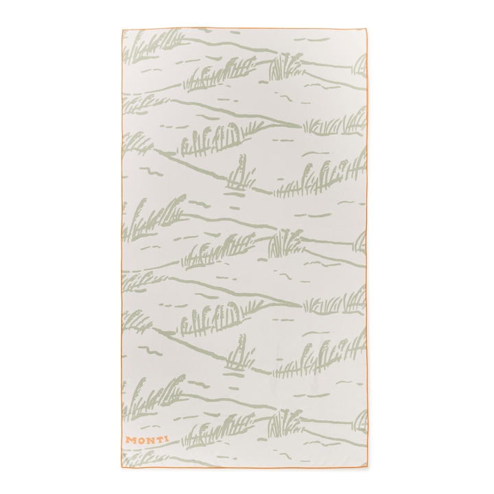 Monti Coolers The Big Ass Towel in Dune color, large beach towel with bold striped pattern, soft and absorbent for beach or pool use.