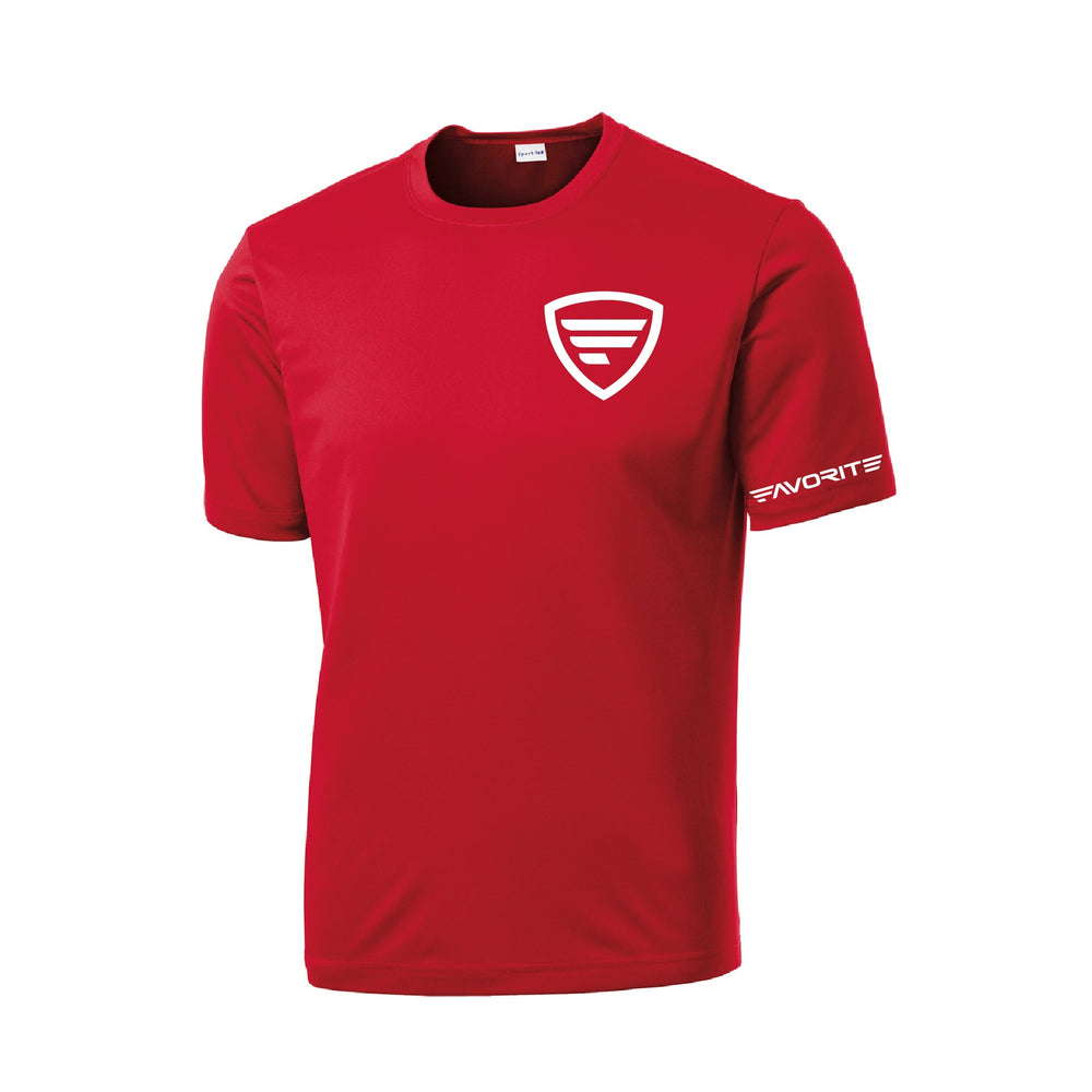 Favorite Fishing performance t-shirt, lightweight and breathable apparel for fishing, featuring the Favorite logo on the front.