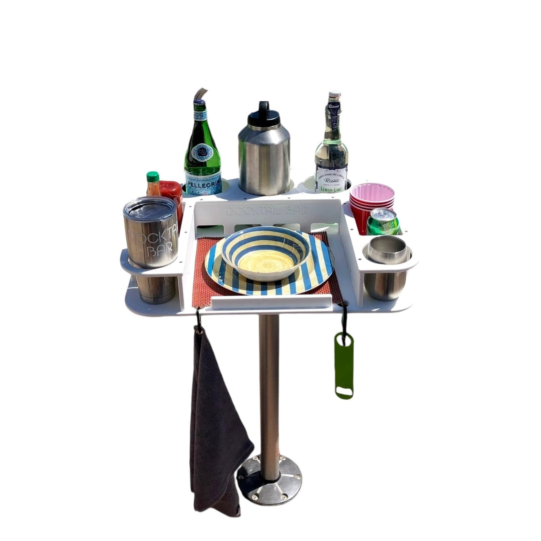 Docktail Butler Boat Table with Pedestal Table Attachment Options