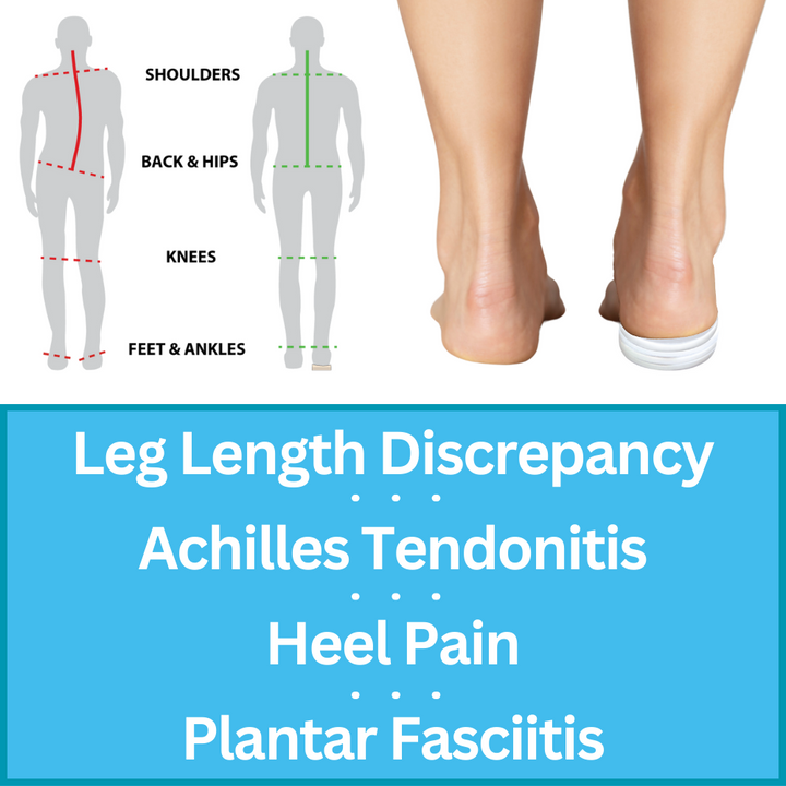 Gel heel cushions from Soul Insole with supportive heel lifts for comfort and pain relief in shoes.