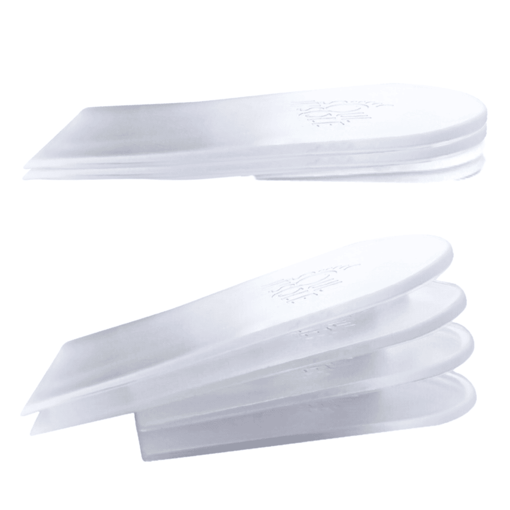 Soul Insole gel heel cushions with heel lifts, providing comfort and support for shoes.