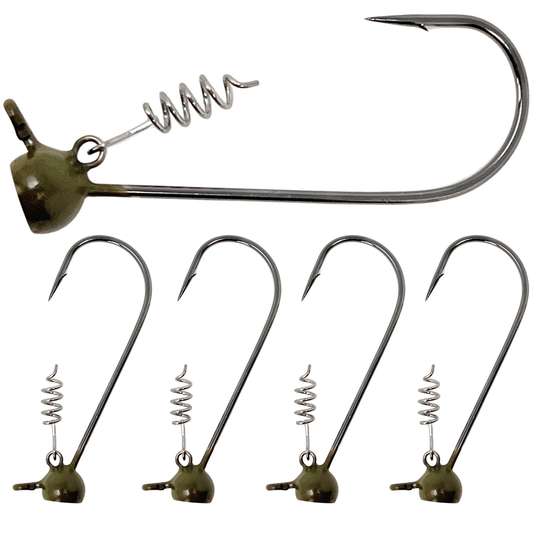 Reaction Tackle Tungsten Stand-Up Shaky Head Jigs 5-pack, featuring durable tungsten heads and hooks for freshwater bass fishing.