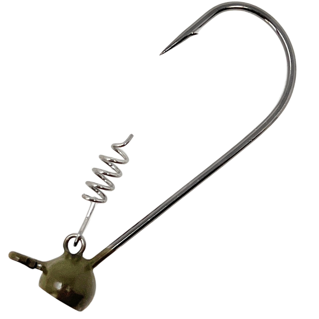 Reaction Tackle Tungsten Stand-Up Shaky Head Jigs, 5-pack, with weighted hooks and soft plastic bait for bass fishing.