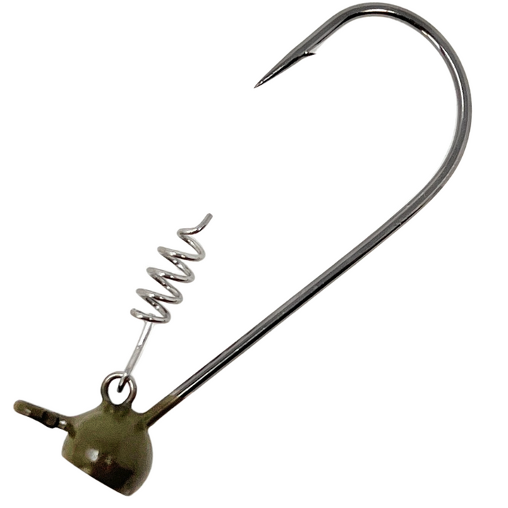 Reaction Tackle Tungsten Stand-Up Shaky Head Jigs, 5-pack, with weighted hooks and soft plastic bait for bass fishing.