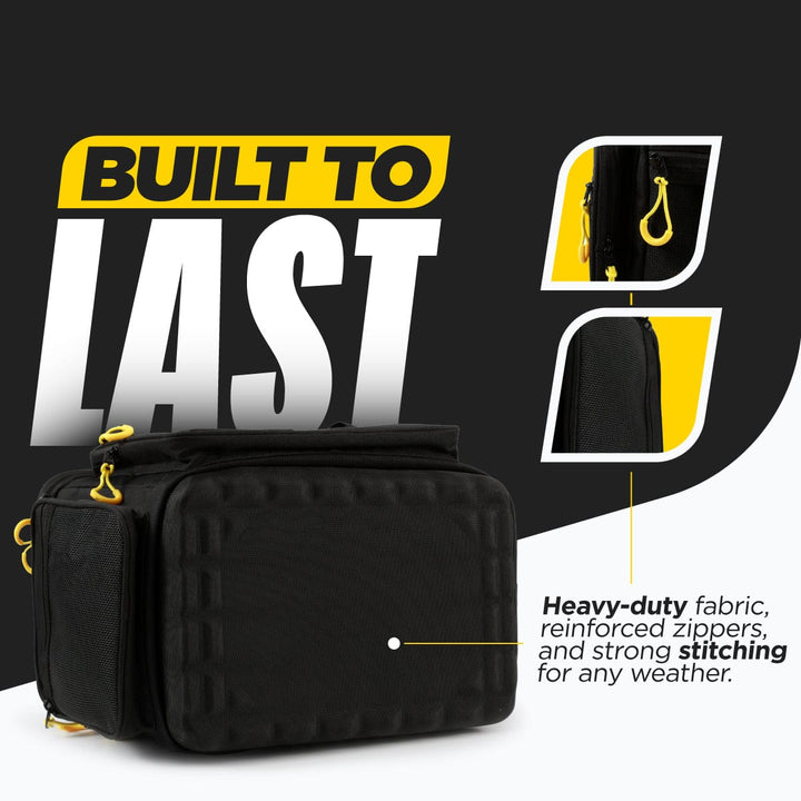 Beyond Braid Fishing Hauler Tackle Bag in medium size, featuring multiple compartments for organized fishing gear storage.