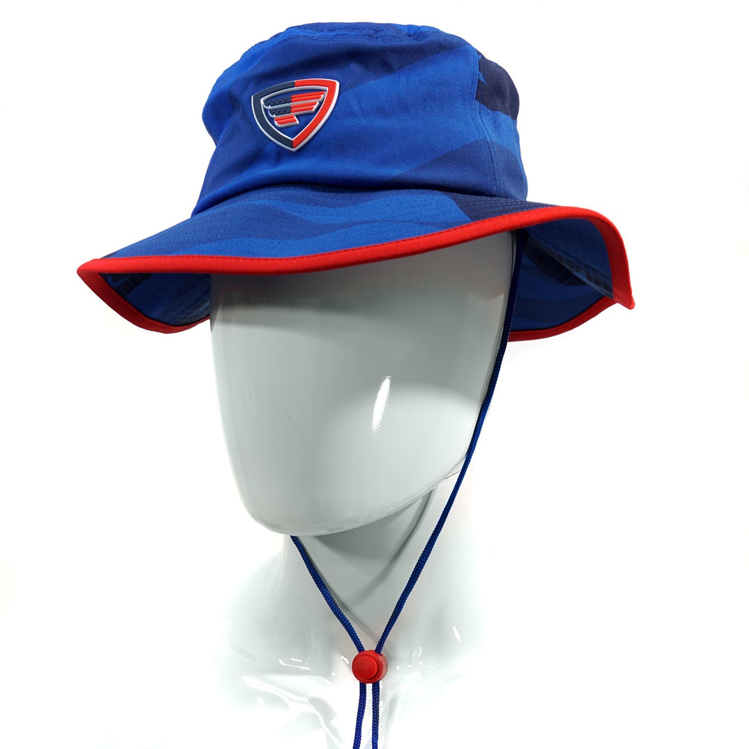 Favorite Fishing defender bucket hat with wide brim and adjustable strap, made for outdoor and fishing adventures.