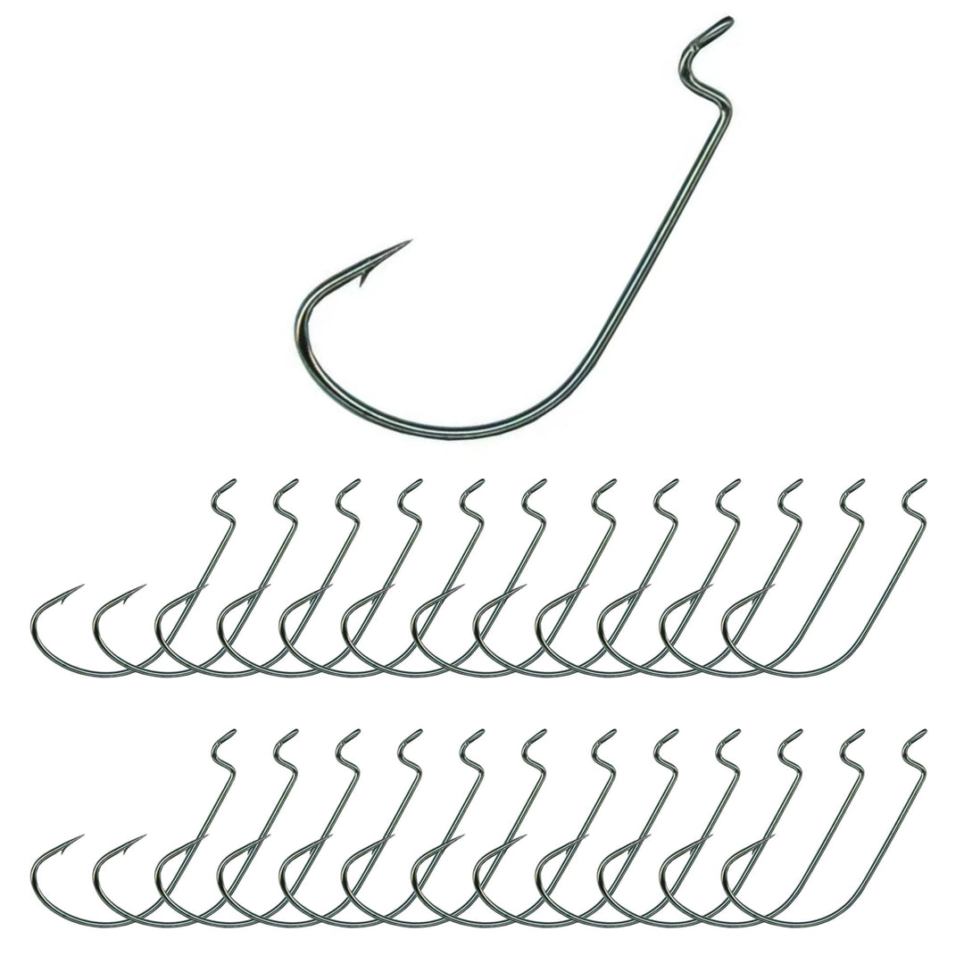 Reaction Tackle Offset EWG Worm Hooks (25-Pack)