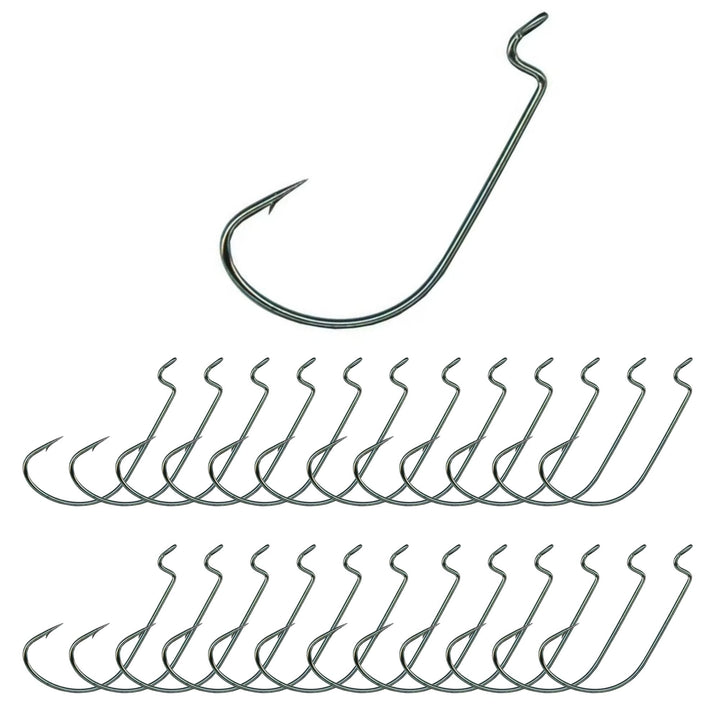Reaction Tackle Offset EWG Worm Hooks (25-Pack)