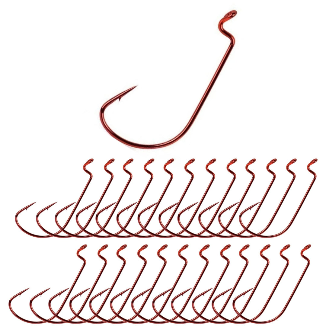 Reaction Tackle Offset EWG Worm Hooks (25-Pack)