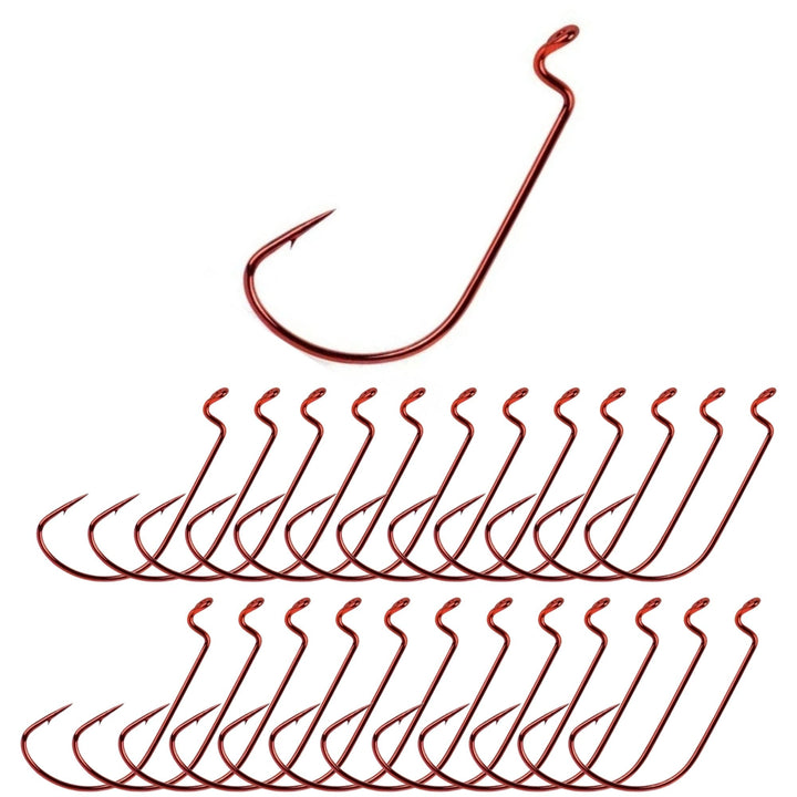 Reaction Tackle Offset EWG Worm Hooks (25-Pack)