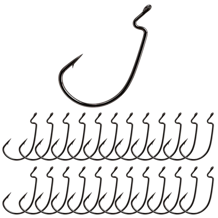 Reaction Tackle Offset EWG Worm Hooks (25-Pack)