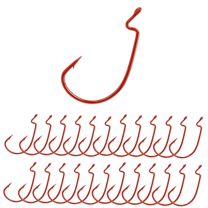 Reaction Tackle Offset EWG Worm Hooks (25-Pack)