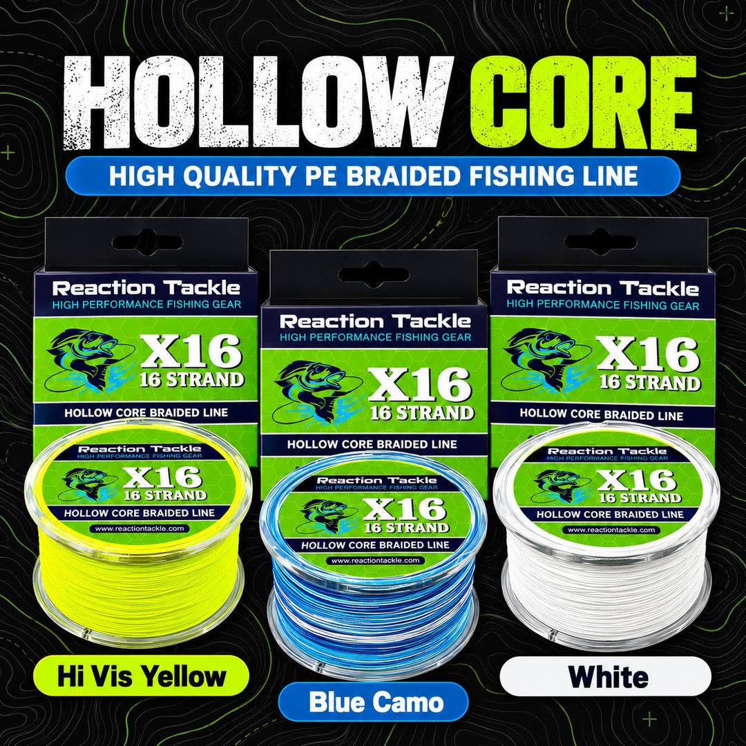 Reaction Tackle Hollow Core - 16 Strand Braided Fishing Line