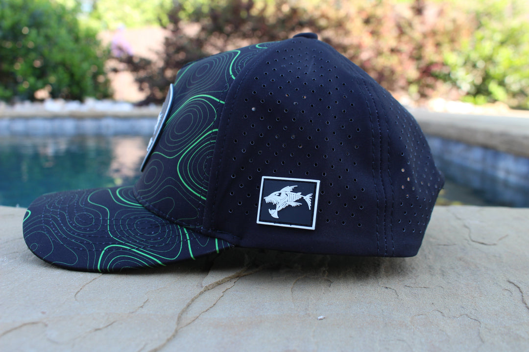 ShredFin Contourz Elite Performance Hat | Black/Neon Green
