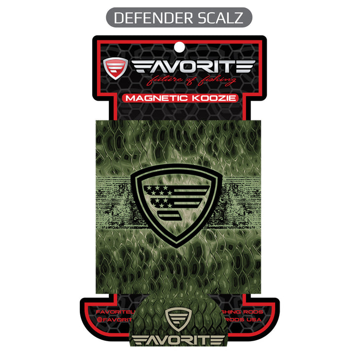 Favorite Fishing Magnetic Koozie accessory with jungle camouflage design, featuring a durable, insulated holder for drinks.