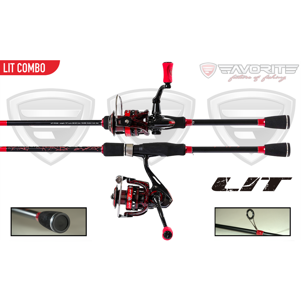 Favorite Fishing Lit Spinning Combo with reel and rod, designed for versatile freshwater fishing.