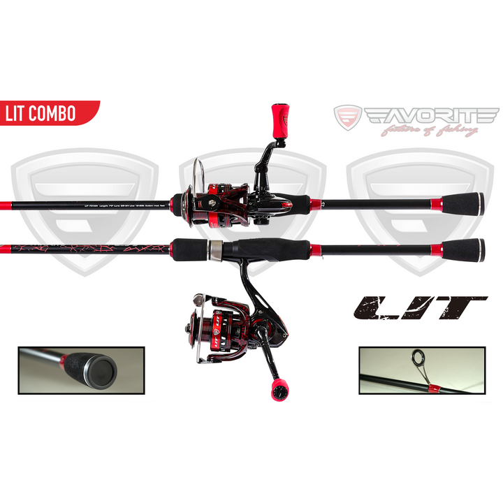 Favorite Fishing Lit Spinning Combo with reel and rod, designed for versatile freshwater fishing.