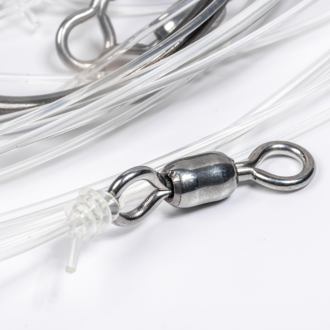 BlacktipH Mustad Live Bait Rigs with 10/0 Black Nickel Circle Hook and Premium Rosco Swivel - Large 5 Pack