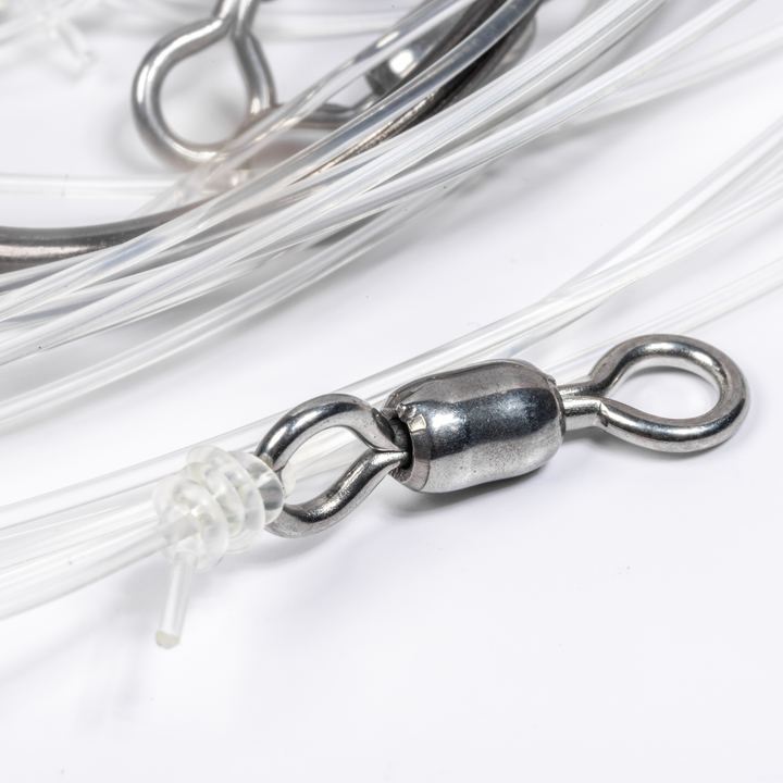 BlacktipH Mustad Live Bait Rigs with 10/0 Black Nickel Circle Hook and Premium Rosco Swivel - Large 5 Pack