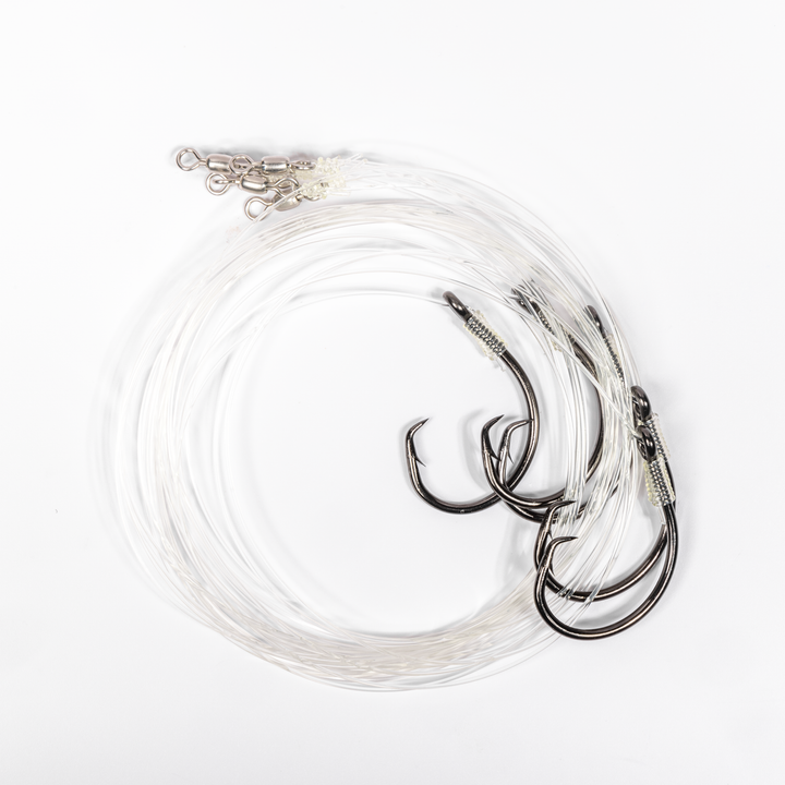BlacktipH Mustad Live Bait Rigs with 7/0 Black Nickel Circle Hook and Premium Rosco Swivel - Medium 5 Pack