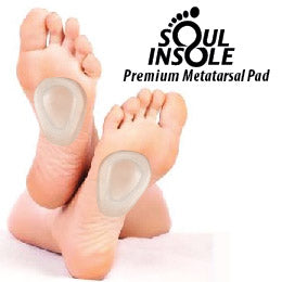 Reusable adhesive metatarsal pad by Soul Insole, designed to provide comfort and support to the ball of the foot.