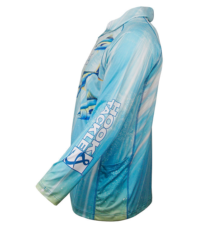 Men's Tuna Abyss UV fishing hoodie gaiter by Hook & Tackle, lightweight UV protection T-shirt with sun-safe fabric for outdoor fishing.