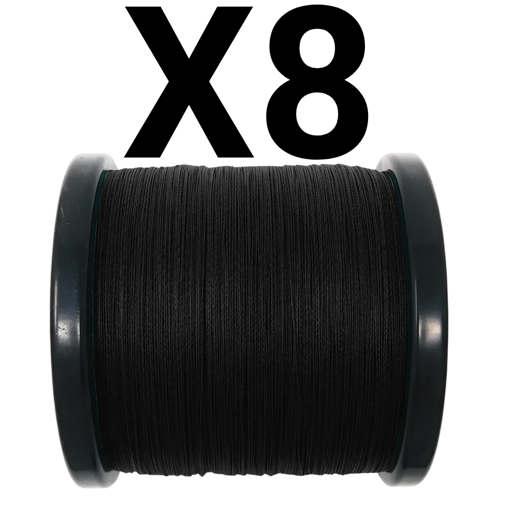 black and white braided fishing line Reaction Tackle X8 - NO FADE 8 Strand NO FADE color technology White 8X- No Fade- Ultra